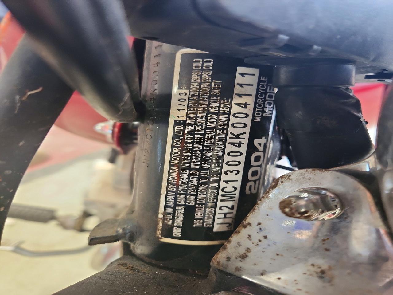 2004 HONDA Cm cycle VIN JH2MC13004K004111 photo 9