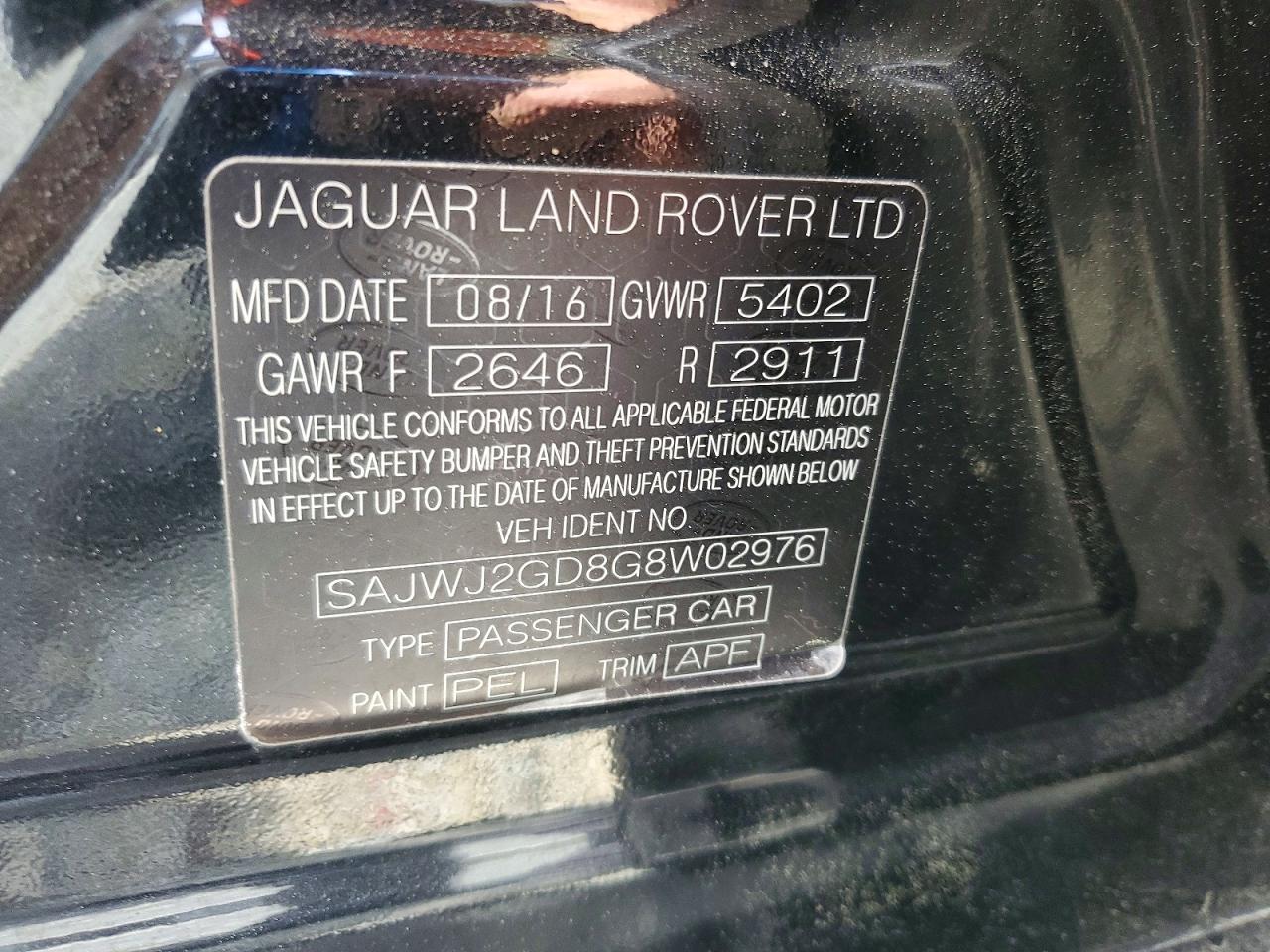 2016 Jaguar Xj VIN SAJWJ2GD8G8W02976 photo 12