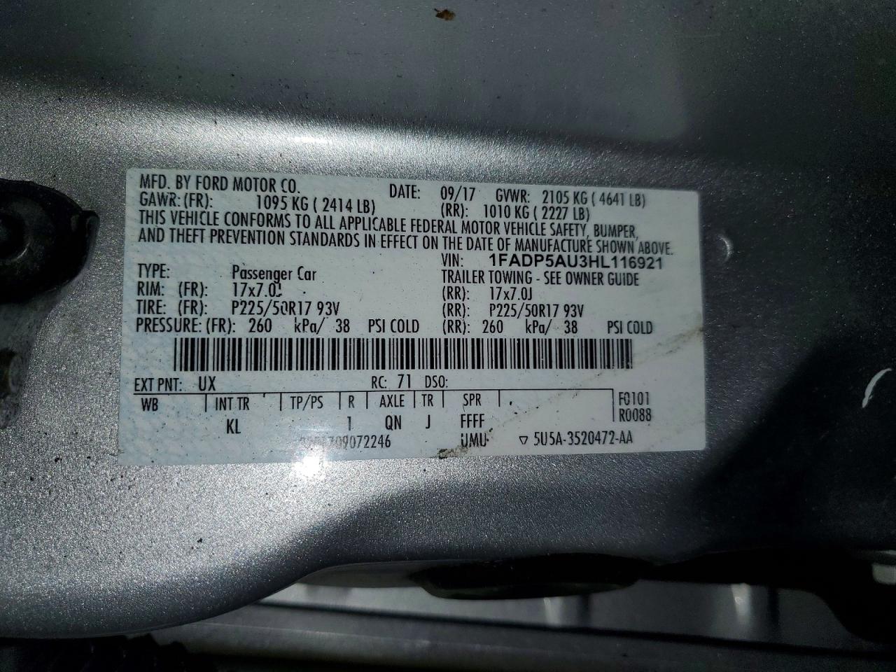 2017 Ford Cmax VIN 1FADP5AU3HL116921 photo 12