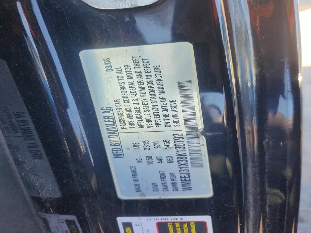2008 SMART Fortwo VIN WMEEJ31X38K130792 photo 12