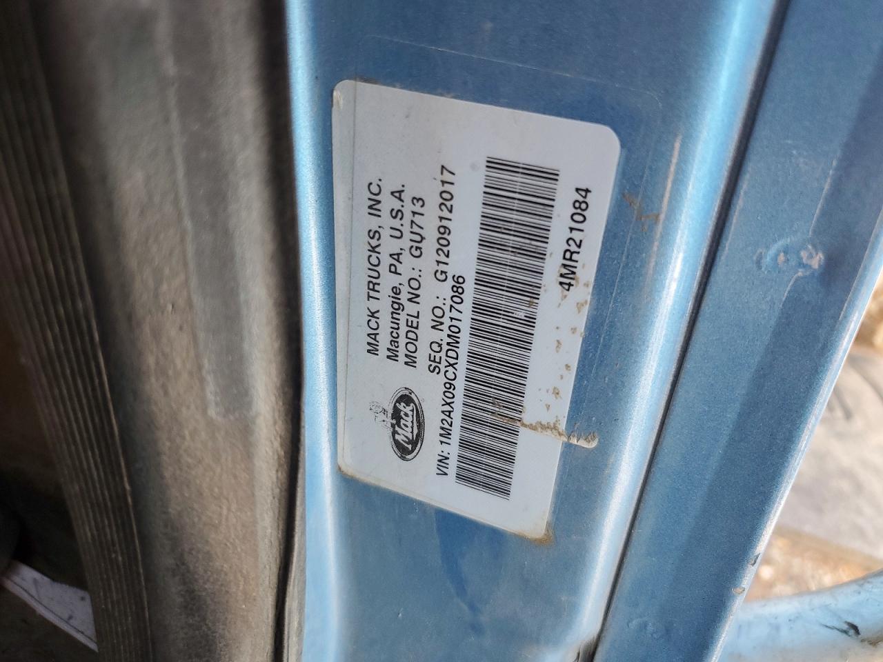 2013 MACK Gu713 VIN 1M2AX09CXDM017086 photo 10