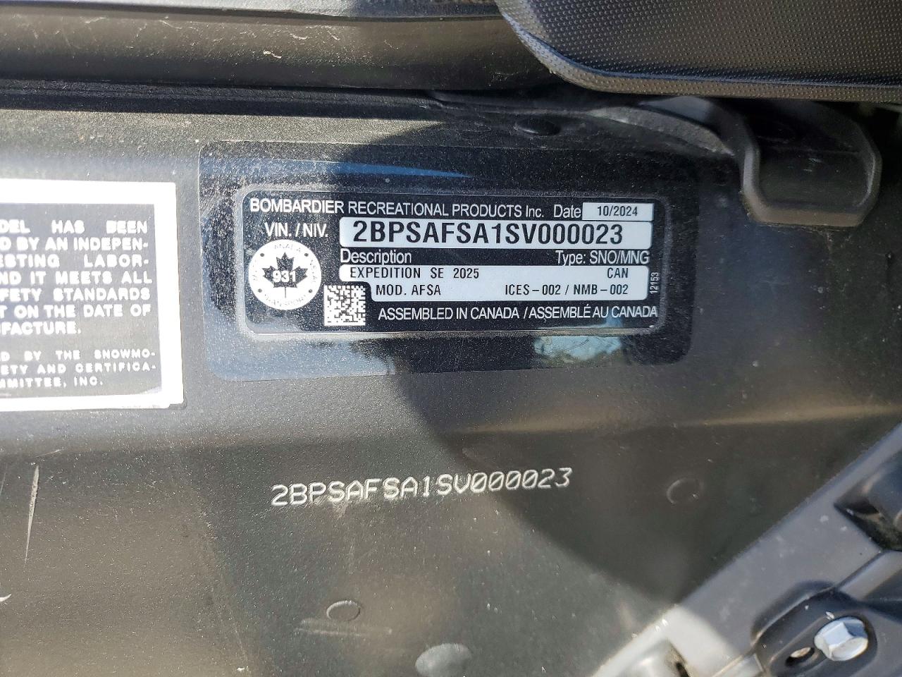 2025 SKI-DOO Expedition VIN 2BPSAFSA1SV000023 photo 10