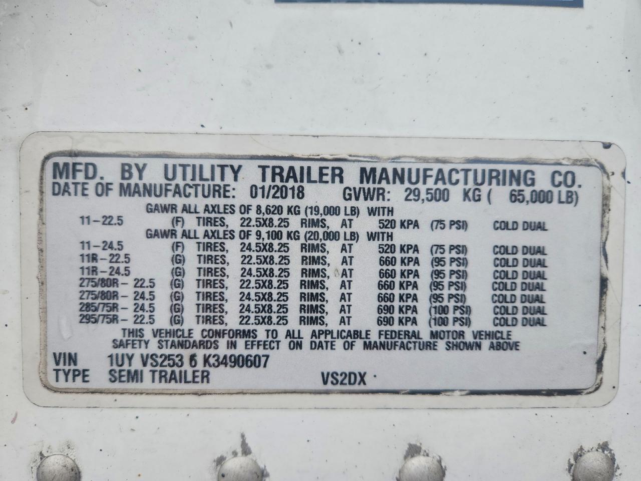 2019 UTILITY All models VIN 1UYVS2536K3490607 photo 10