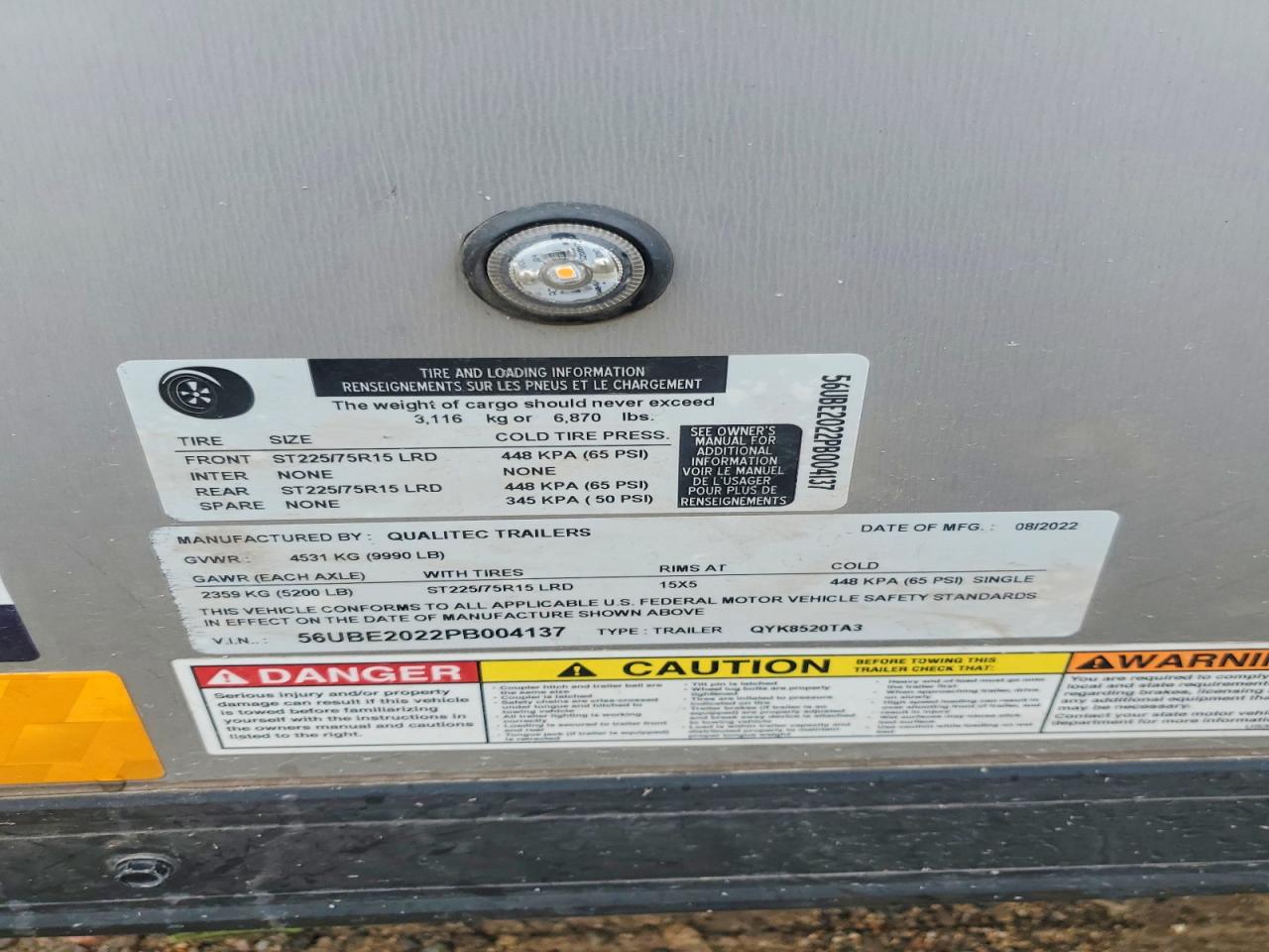 2022 QUALITY Unknown VIN 56UBE2022PB004137 photo 10