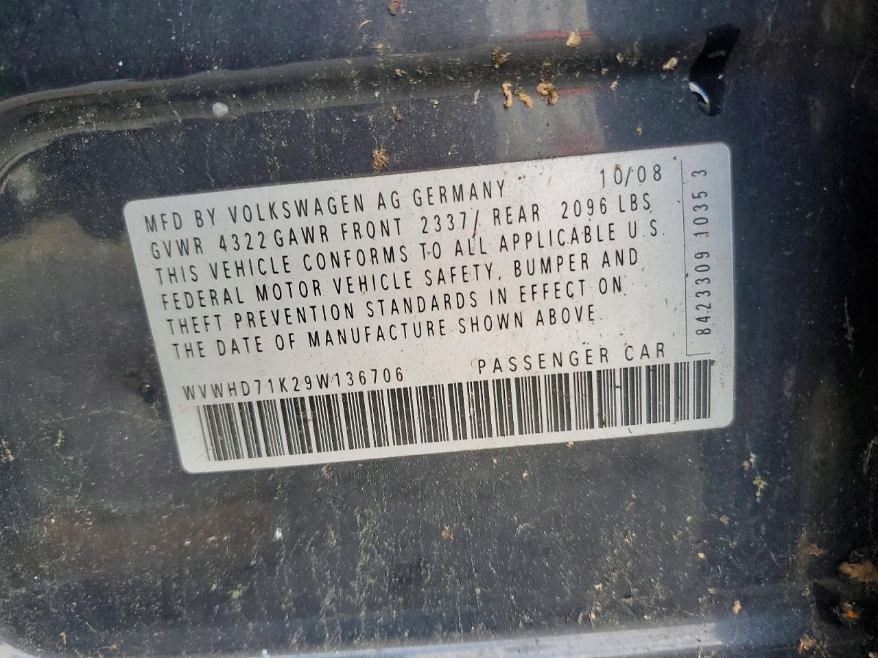 2009 VOLK Gti VIN WVWHD71K29W136706 photo 12
