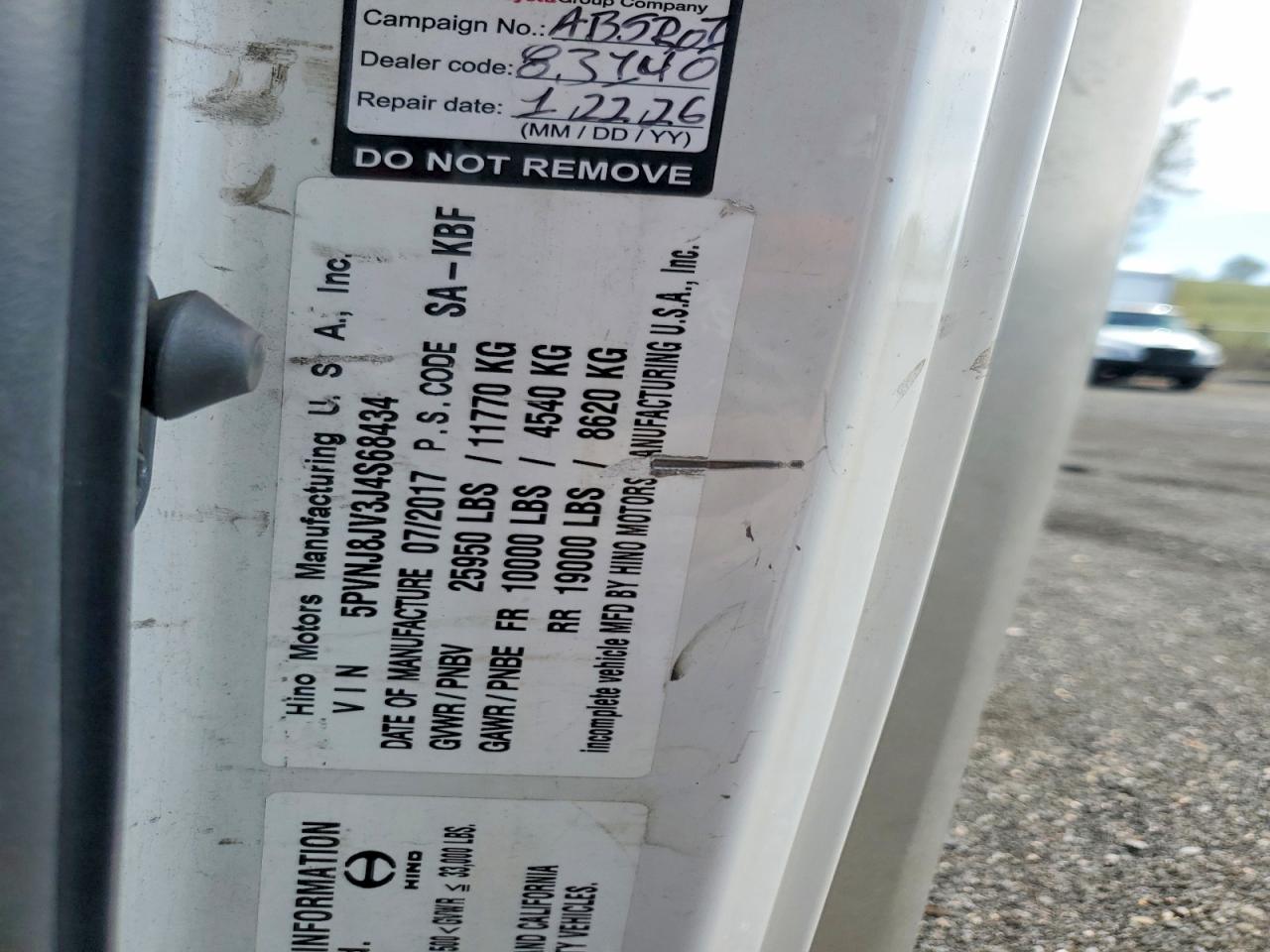 2018 HINO All other VIN 5PVNJ8JV3J4S68434 photo 10