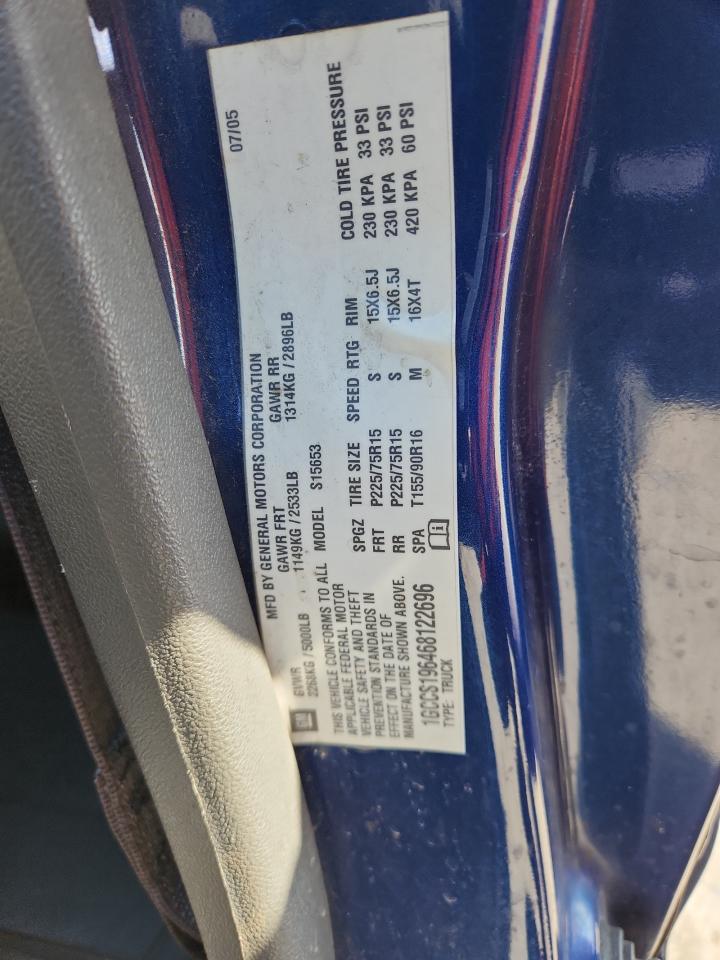 2006 Chev Colorado VIN 1GCCS196468122696 photo 12