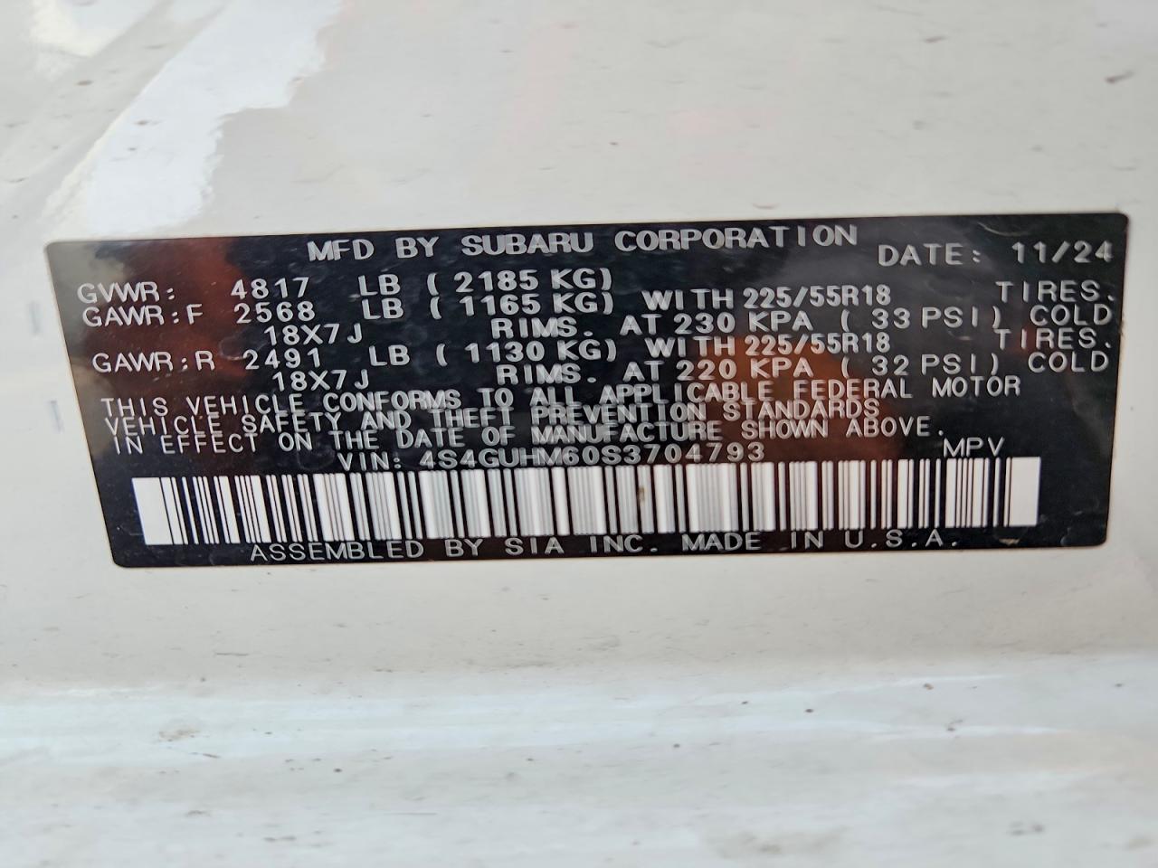 2025 Subaru Crosstrek VIN 4S4GUHM60S3704793 photo 12