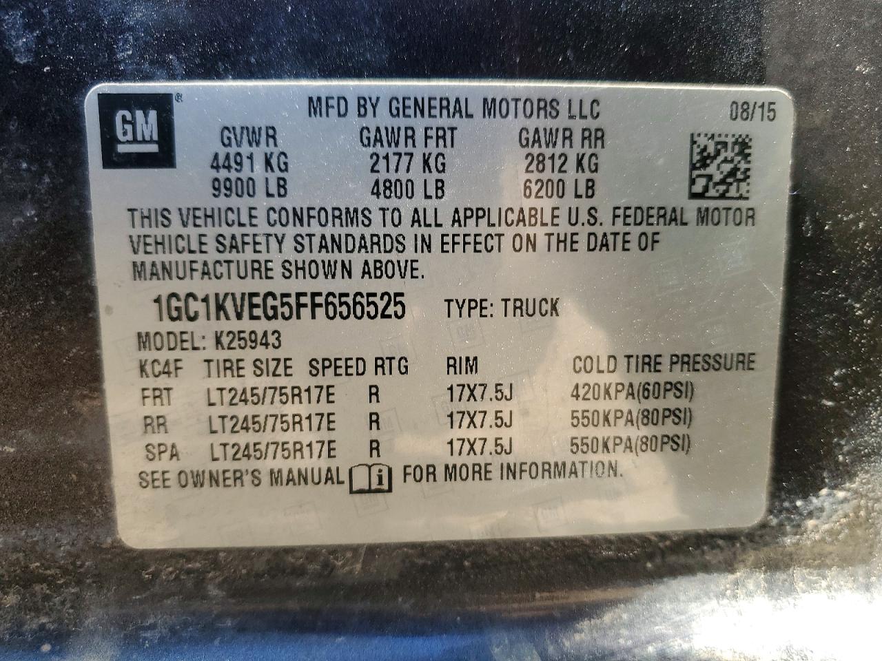2015 Chevrolet All models VIN 1GC1KVEG5FF656525 photo 12