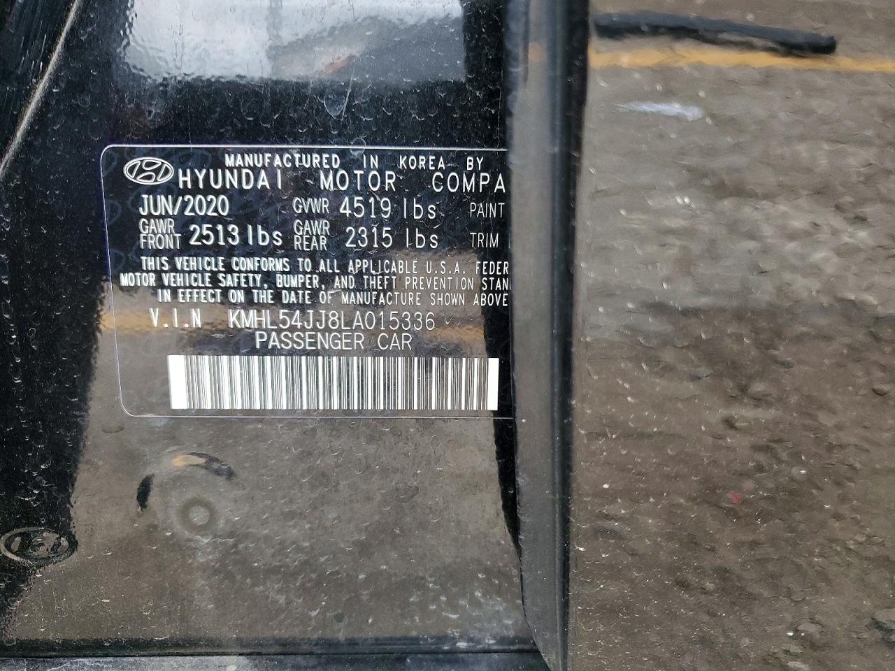 2020 HYUNDAI Sonata VIN KMHL54JJ8LA015336 photo 12