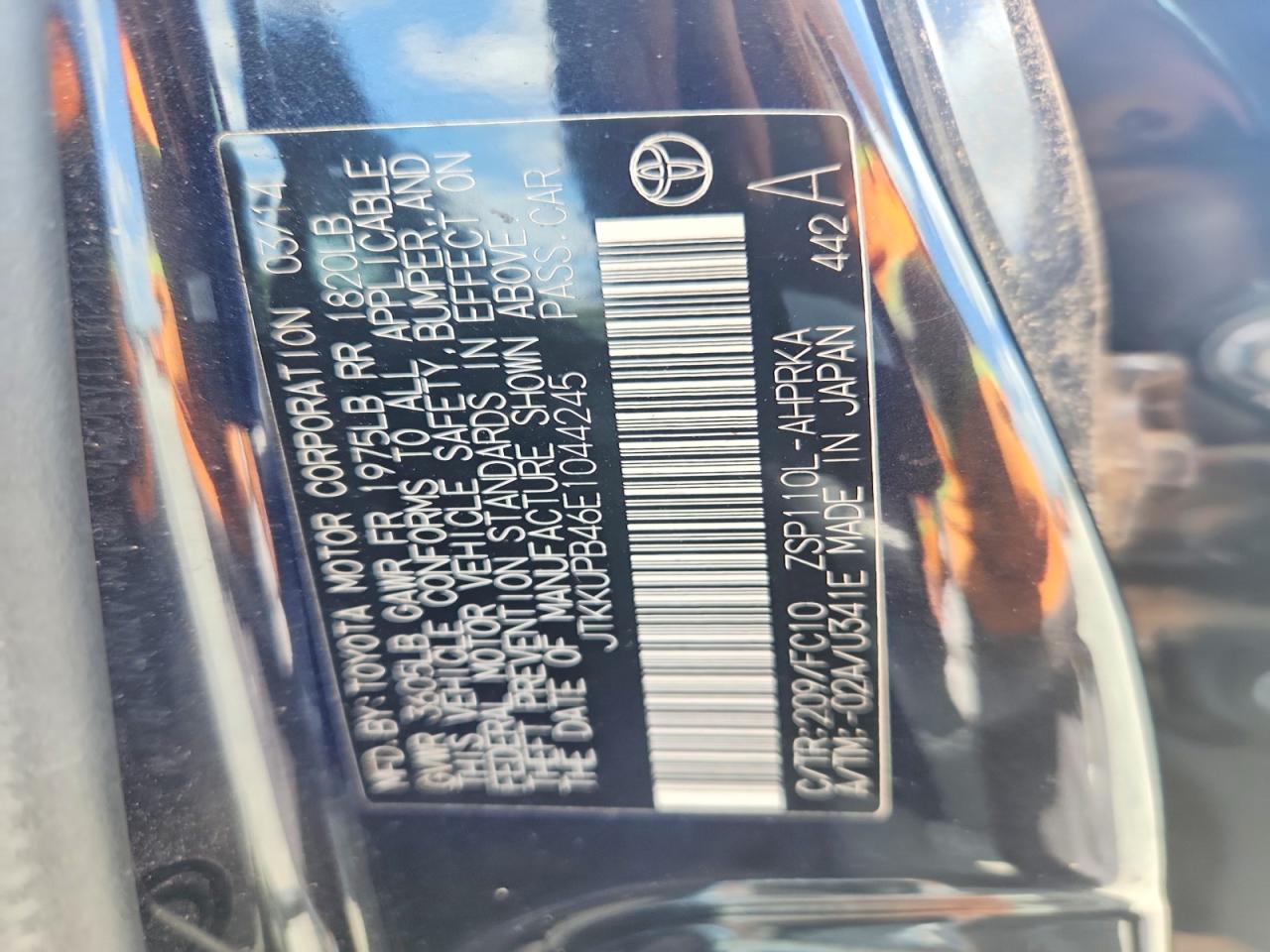 2014 Scion Xd base VIN JTKKUPB46E1044245 photo 12