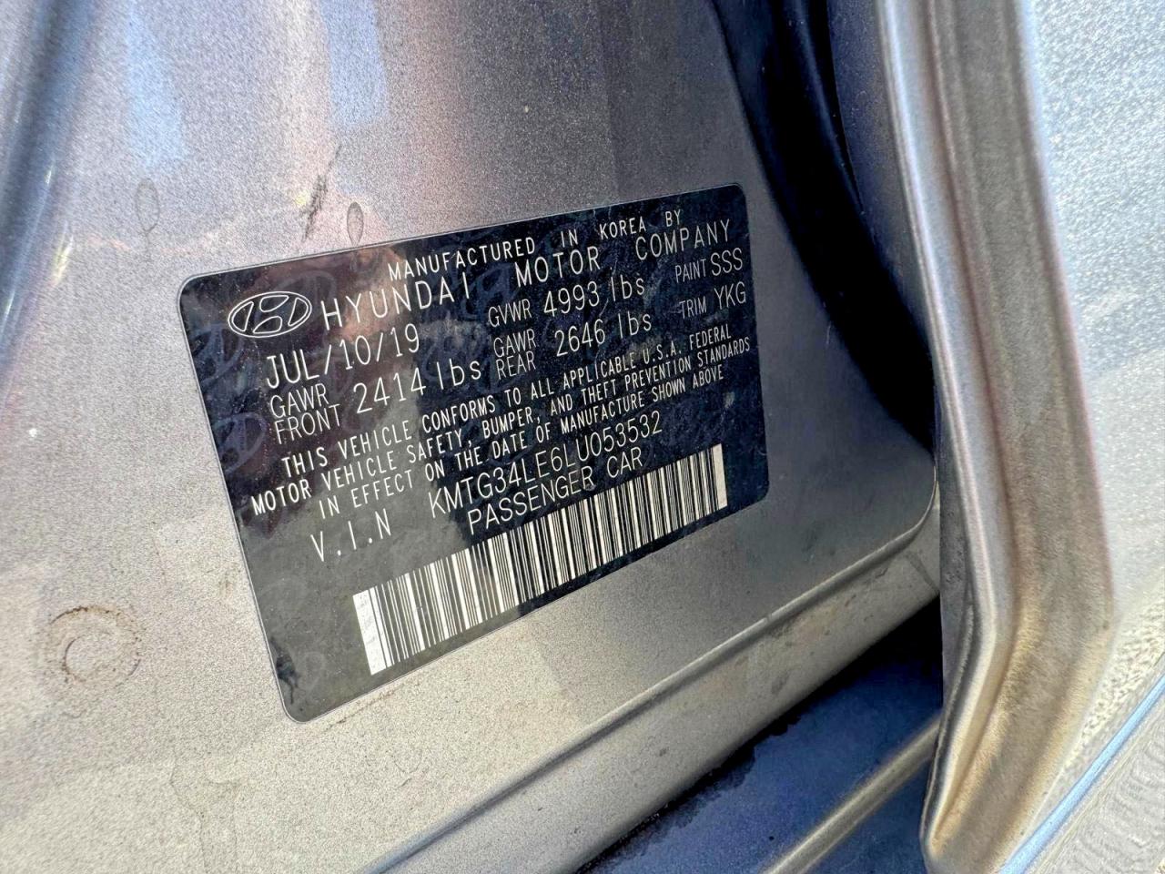 2020 GENESIS G70 VIN KMTG34LE6LU053532 photo 10