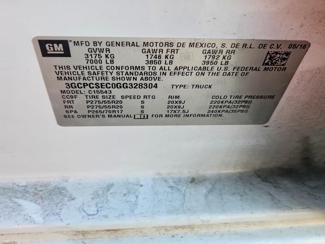 2016 Chev All models VIN 3GCPCSEC0GG328304 photo 12