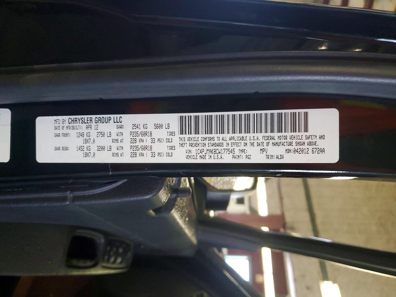 2012 Jeep Liberty VIN 1C4PJMAK8CW177545 photo 12