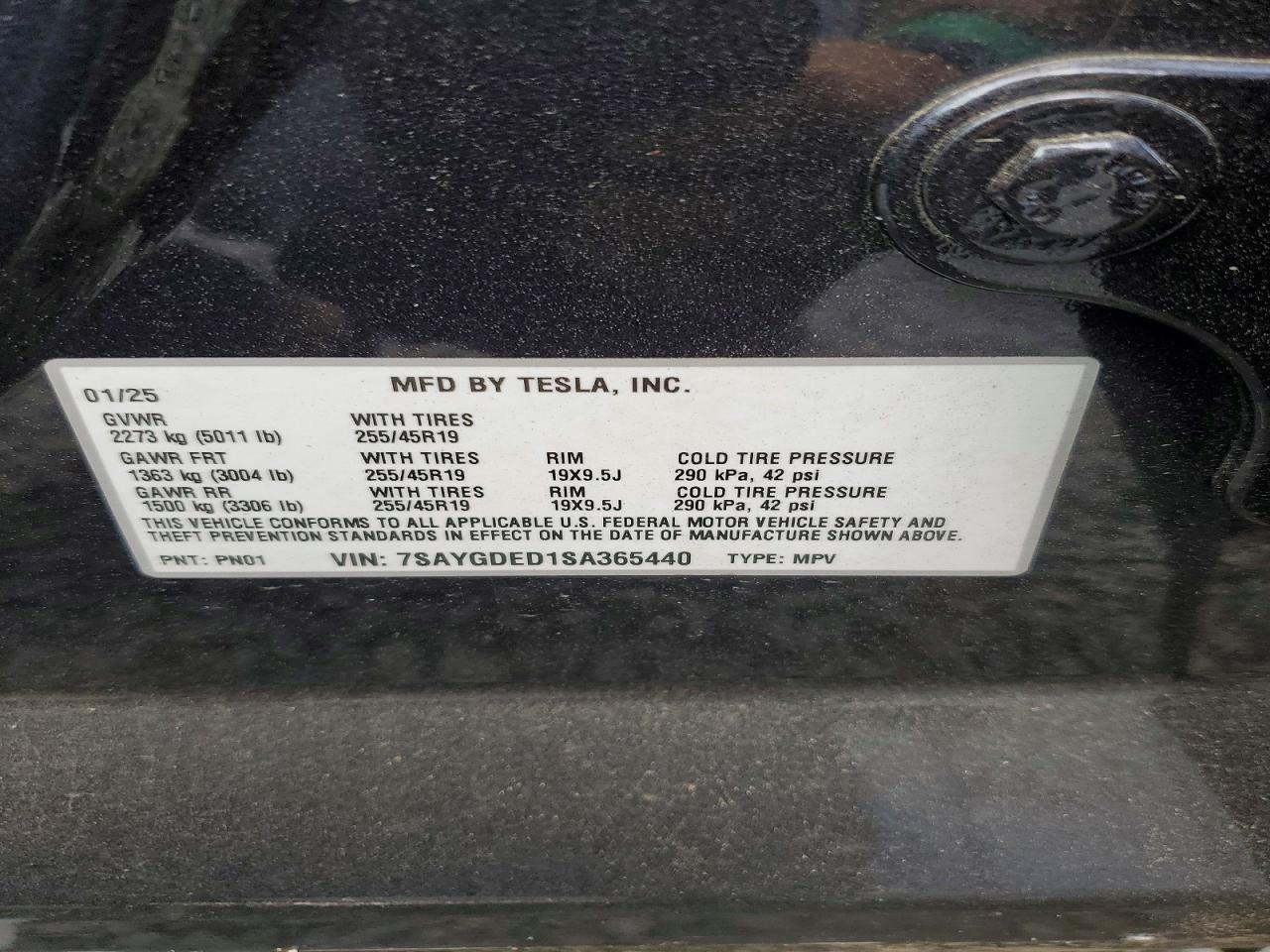 2025 Model y VIN 7SAYGDED1SA365440 photo 12
