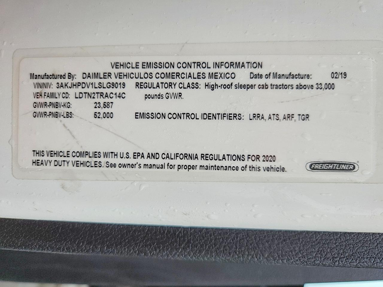 2020 FREIGHTLINER All other VIN 3AKJHPDV1LSLG9019 photo 10