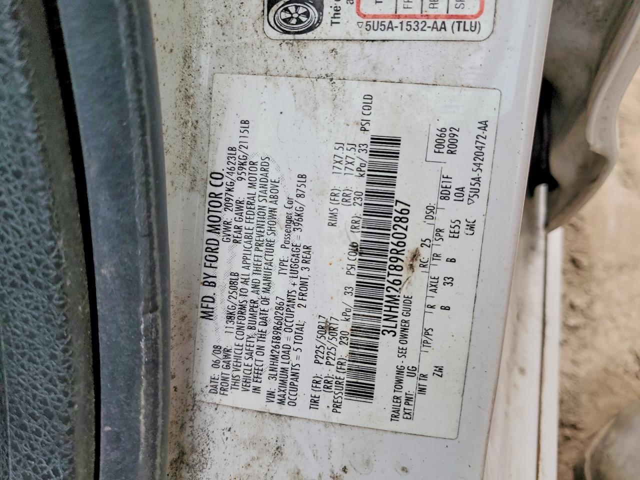 2009 Lincoln Mkz VIN 3LNHM26T89R602867 photo 12