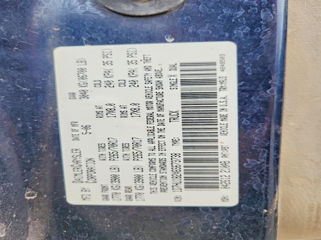 2006 Dodge Ram 1500 VIN 1D7HU182X6S673738 photo 12