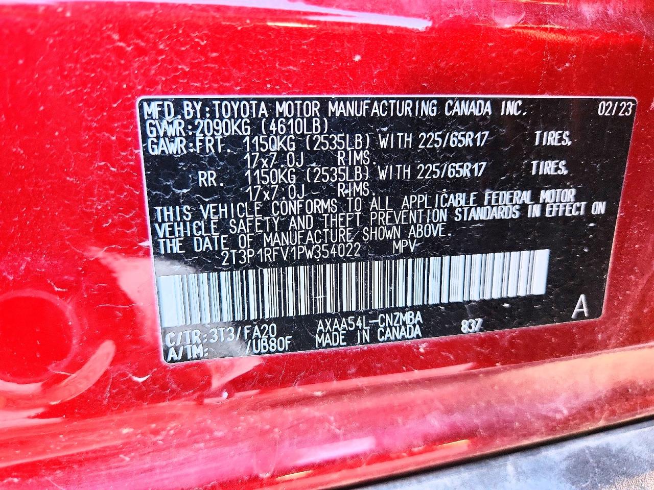 2023 TOYOTA Rav4 VIN 2T3P1RFV1PW354022 photo 12