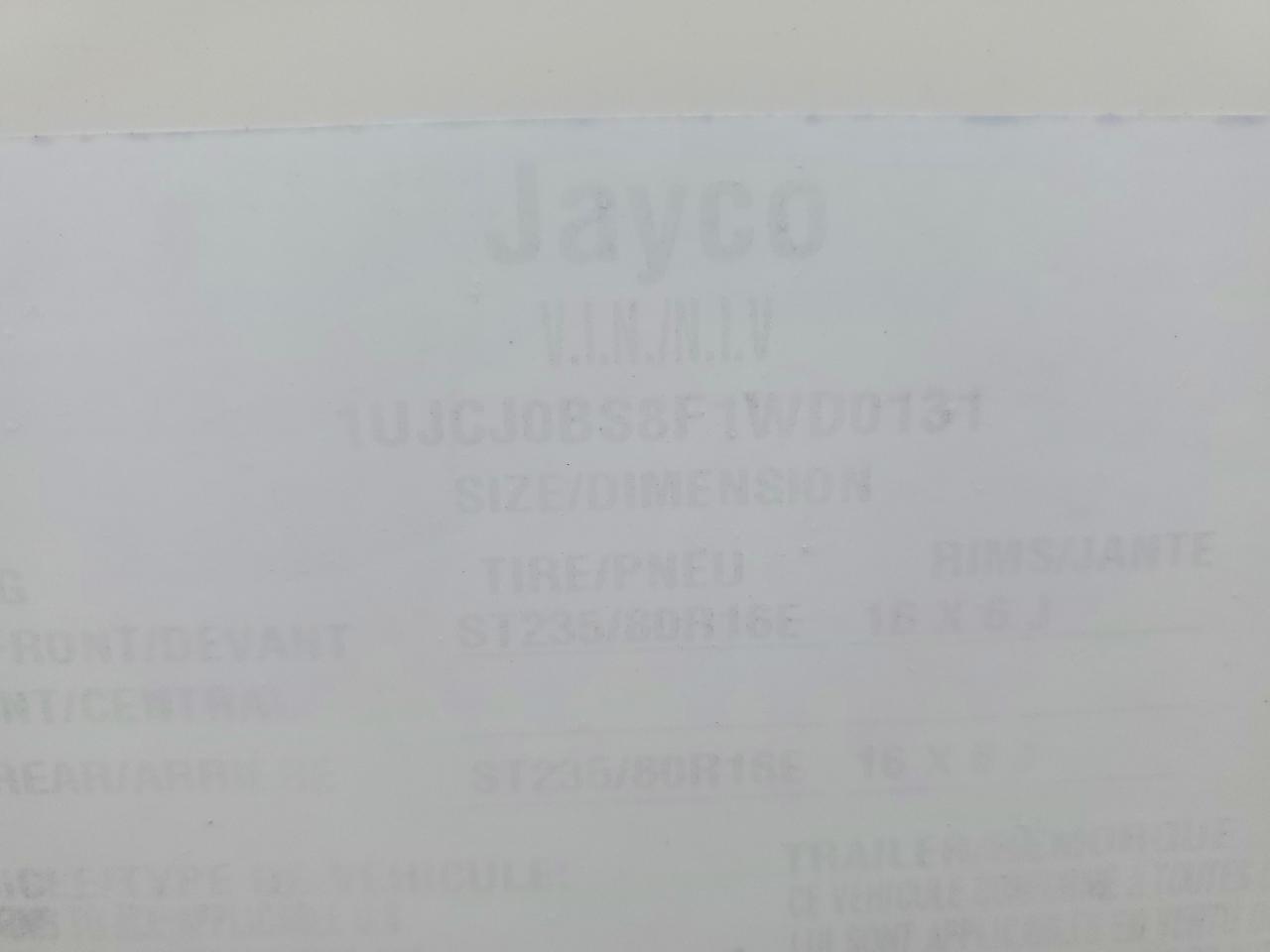 2015 JAYCO All models VIN 1UJCJ0BS8F1WD0131 photo 10