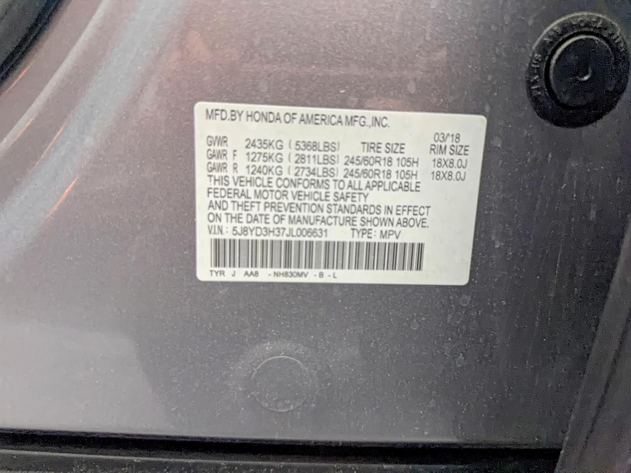 2018 Acura Mdx VIN 5J8YD3H37JL006631 photo 10