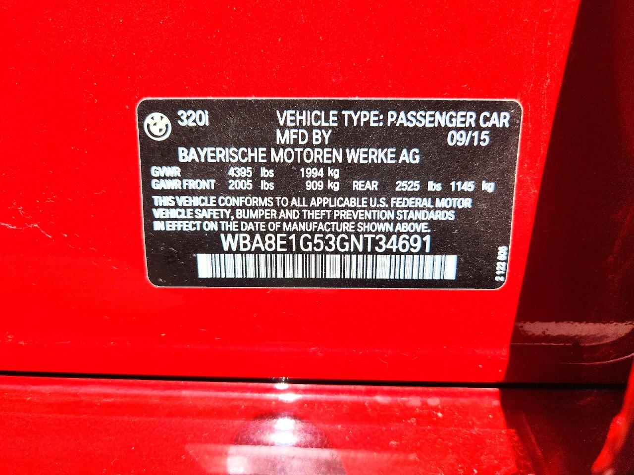 2016 BMW 3 series VIN WBA8E1G53GNT34691 photo 12