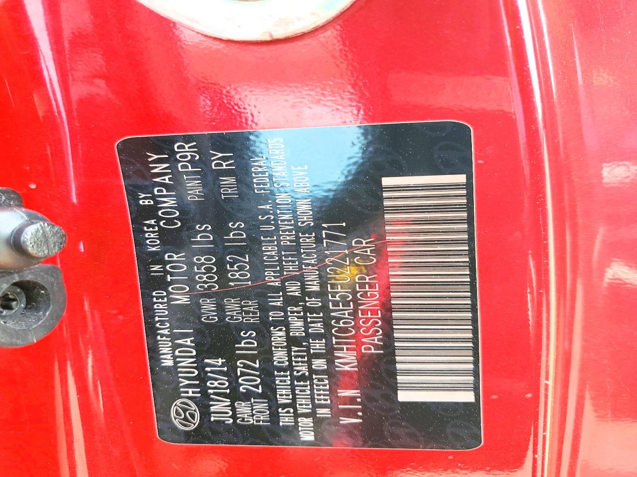 2015 Hyundai Veloster VIN KMHTC6AE5FU221771 photo 12