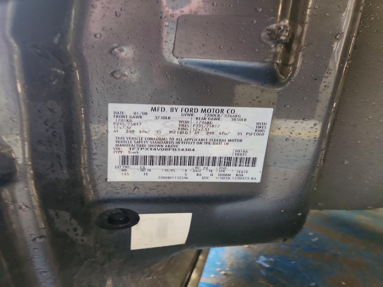 2008 Ford F150 VIN 1FTPX14V08FB14384 photo 12