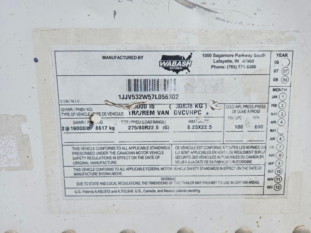 2007 WABASH All models VIN 1JJV532W57L056302 photo 10
