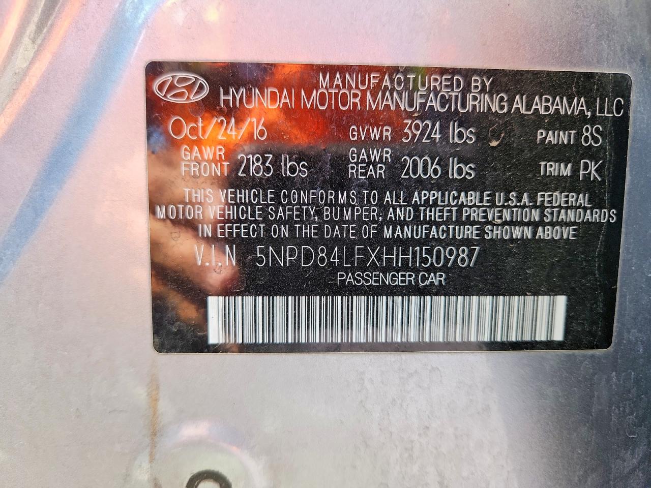 2017 HYUN Elantra VIN 5NPD84LFXHH150987 photo 12