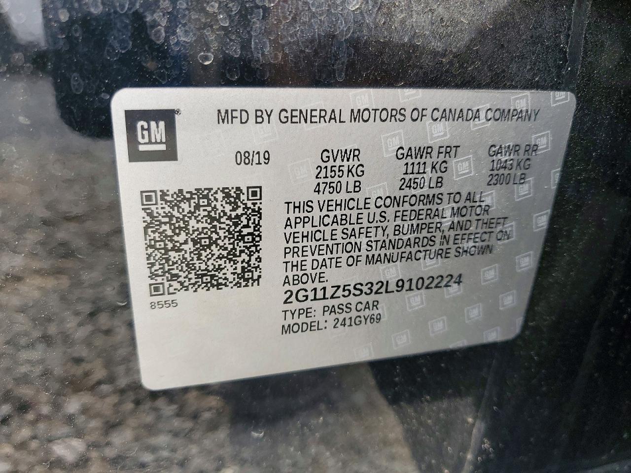 2020 Chevrolet Impala VIN 2G11Z5S32L9102224 photo 12