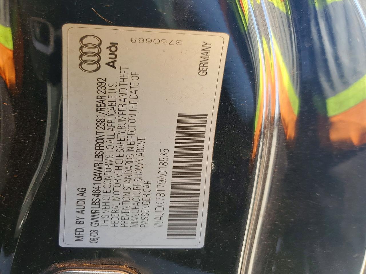 2009 Audi A5 VIN WAUDK78T79A018535 photo 12