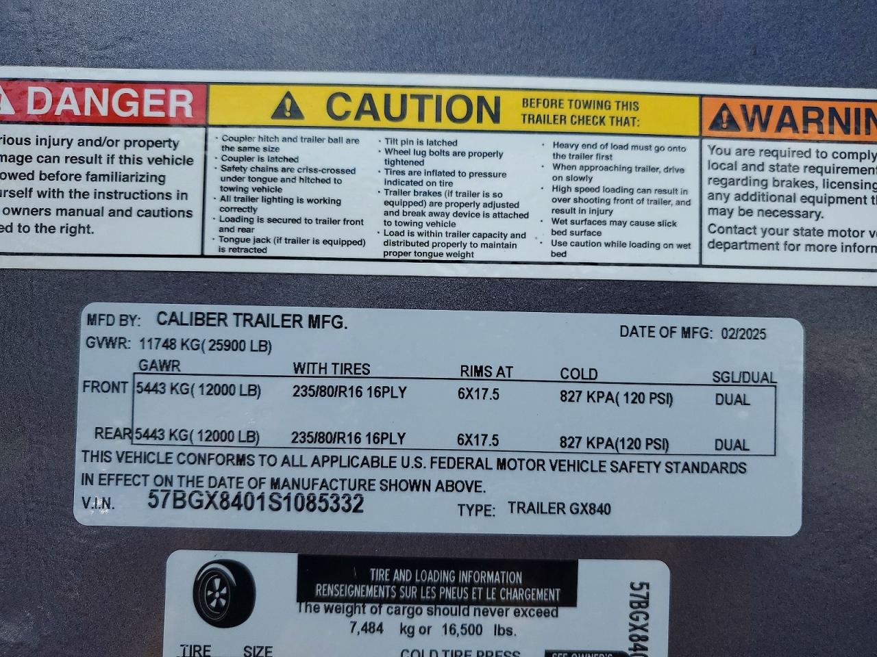 2025 Caliber Gx840 Equipment Trailer VIN 57BGX8401S1085332 photo 10