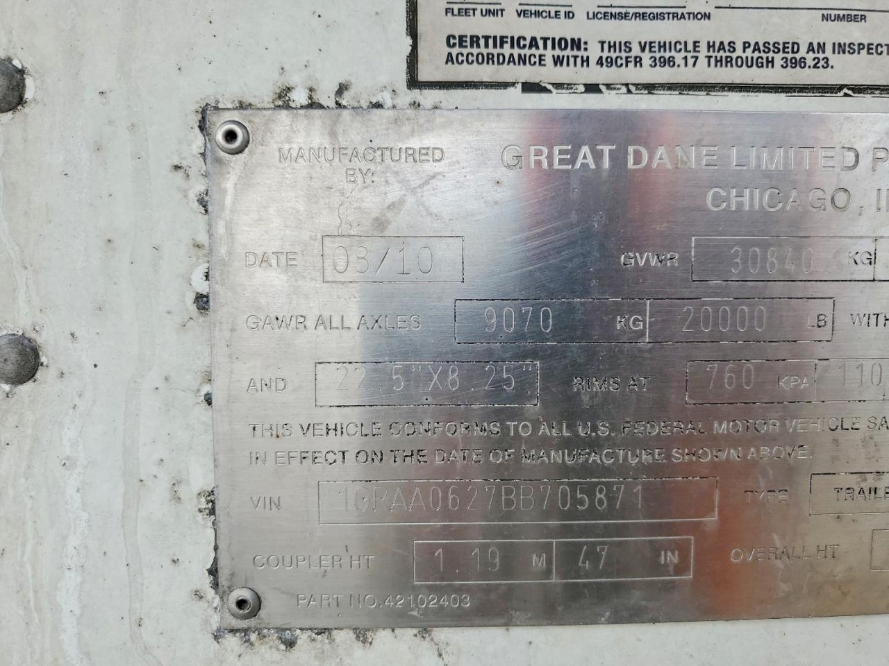 2011 GREAT All models VIN 1GRAA0627BB705871 photo 10