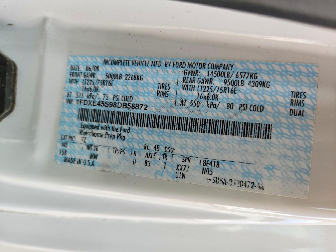 2008 Ford Econoline VIN 1FDXE45S98DB58872 photo 10