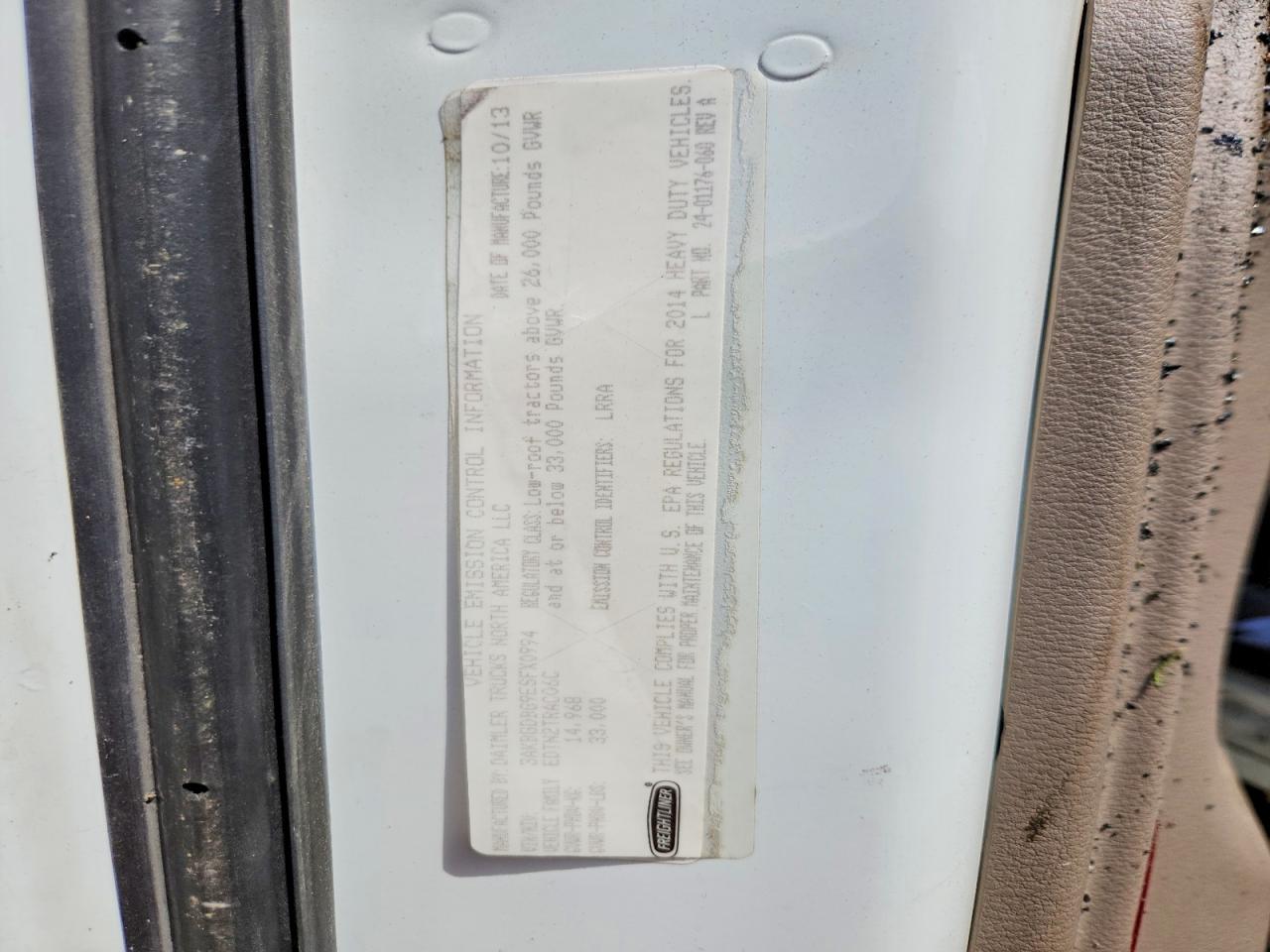 2014 FREIGHTLINER All other VIN 3AKBGDBG9ESFX0994 photo 10
