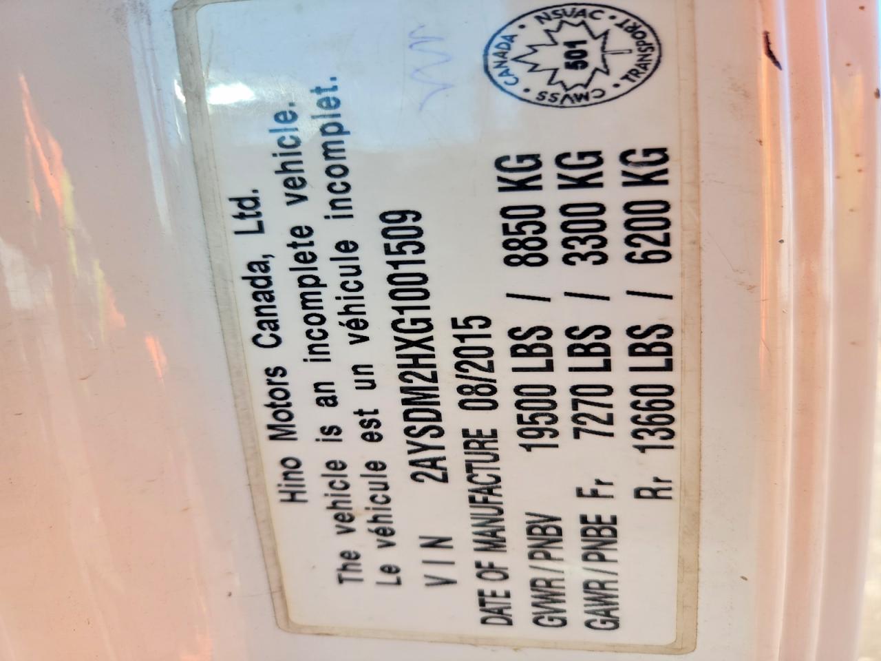 2016 HINO All other VIN 2AYSDM2HXG1001509 photo 12