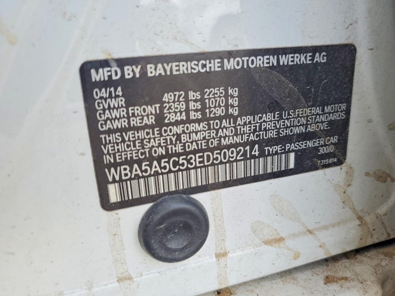 2014 BMW 5 series VIN WBA5A5C53ED509214 photo 12