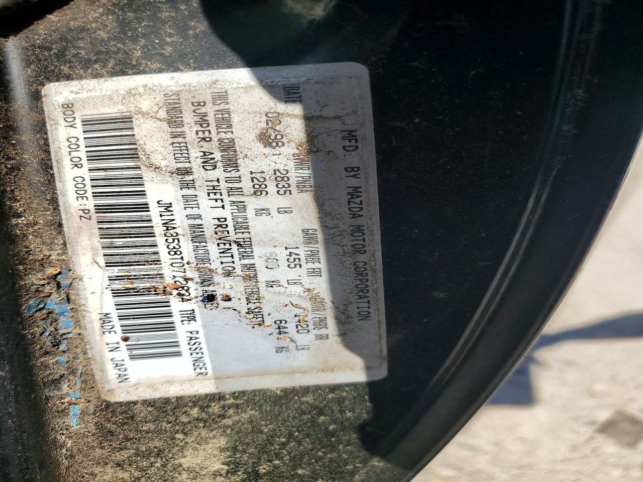 1996 Mazda Mx5 VIN JM1NA3538T0712834 photo 12