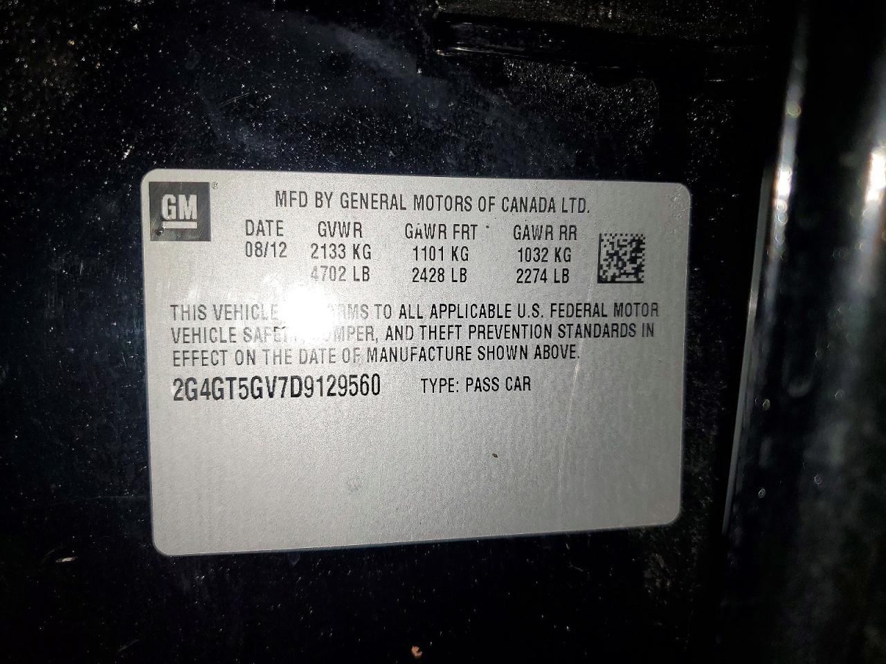 2013 Buick Regal VIN 2G4GT5GV7D9129560 photo 12
