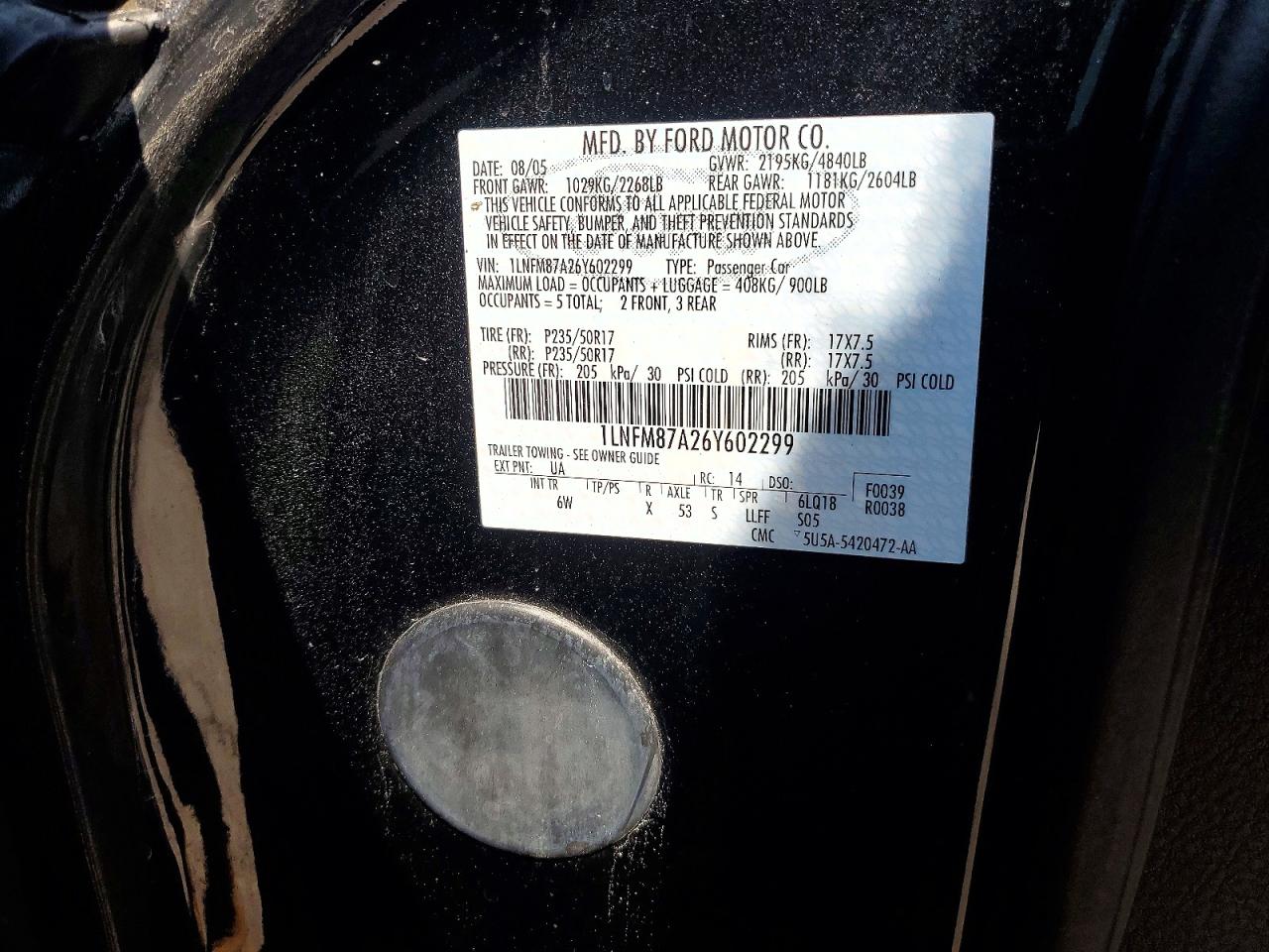 2006 Lincoln Ls series VIN 1LNFM87A26Y602299 photo 12
