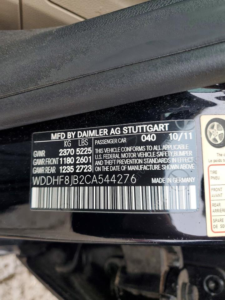 2012 Mercedes-Benz E-class VIN WDDHF8JB2CA544276 photo 12