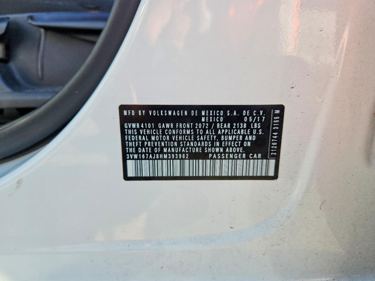2017 Volkswagen Jetta VIN 3VW167AJ8HM393982 photo 12