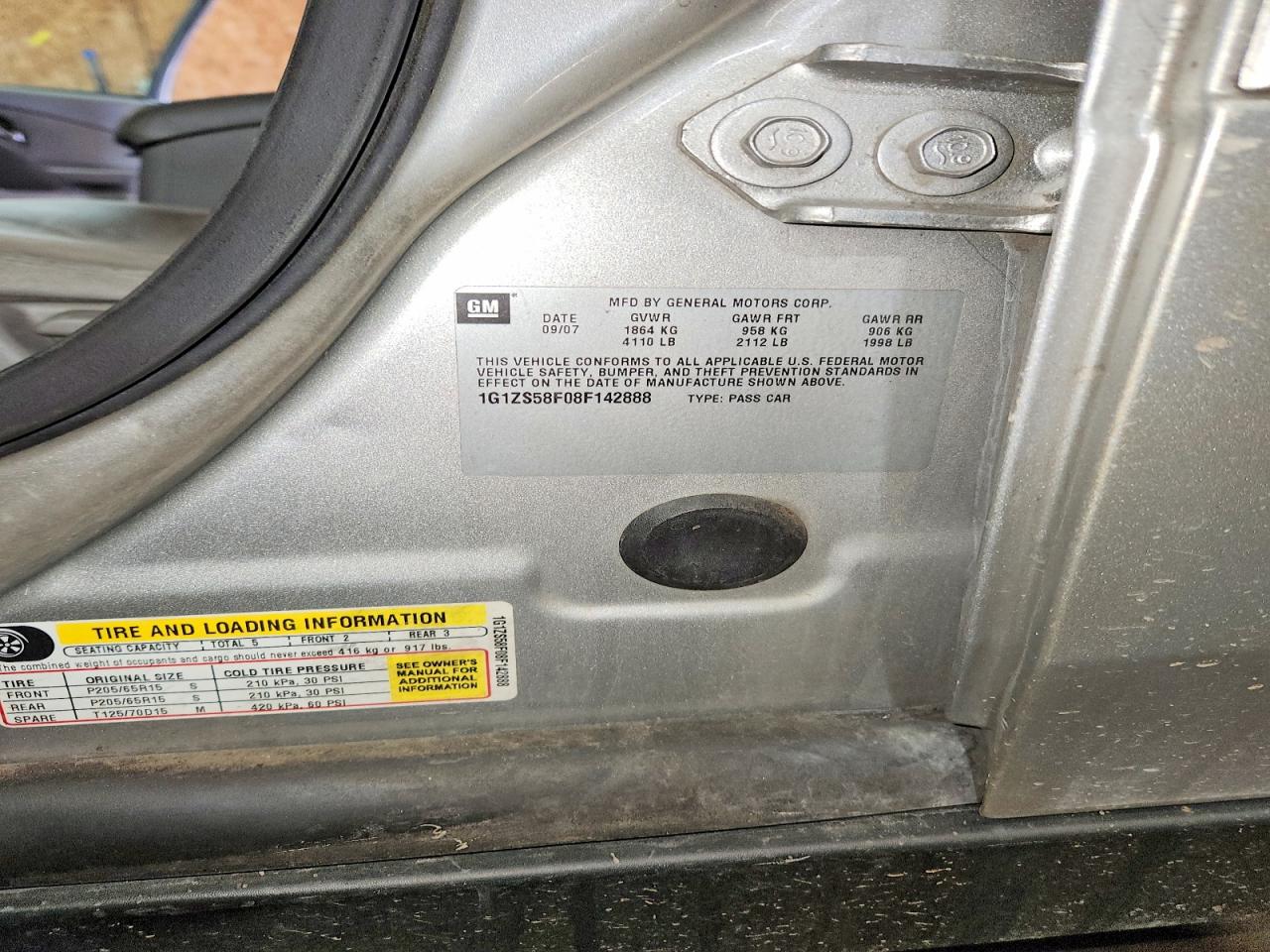 2008 Chevrolet Malibu VIN 1G1ZS58F08F142888 photo 12