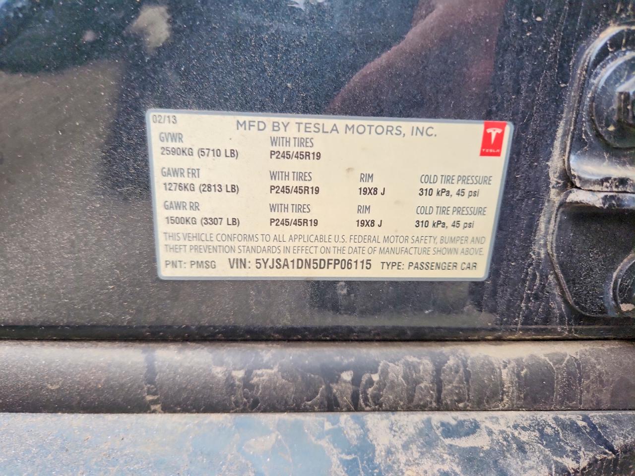 2013 Tesla Model s VIN 5YJSA1DN5DFP06115 photo 12