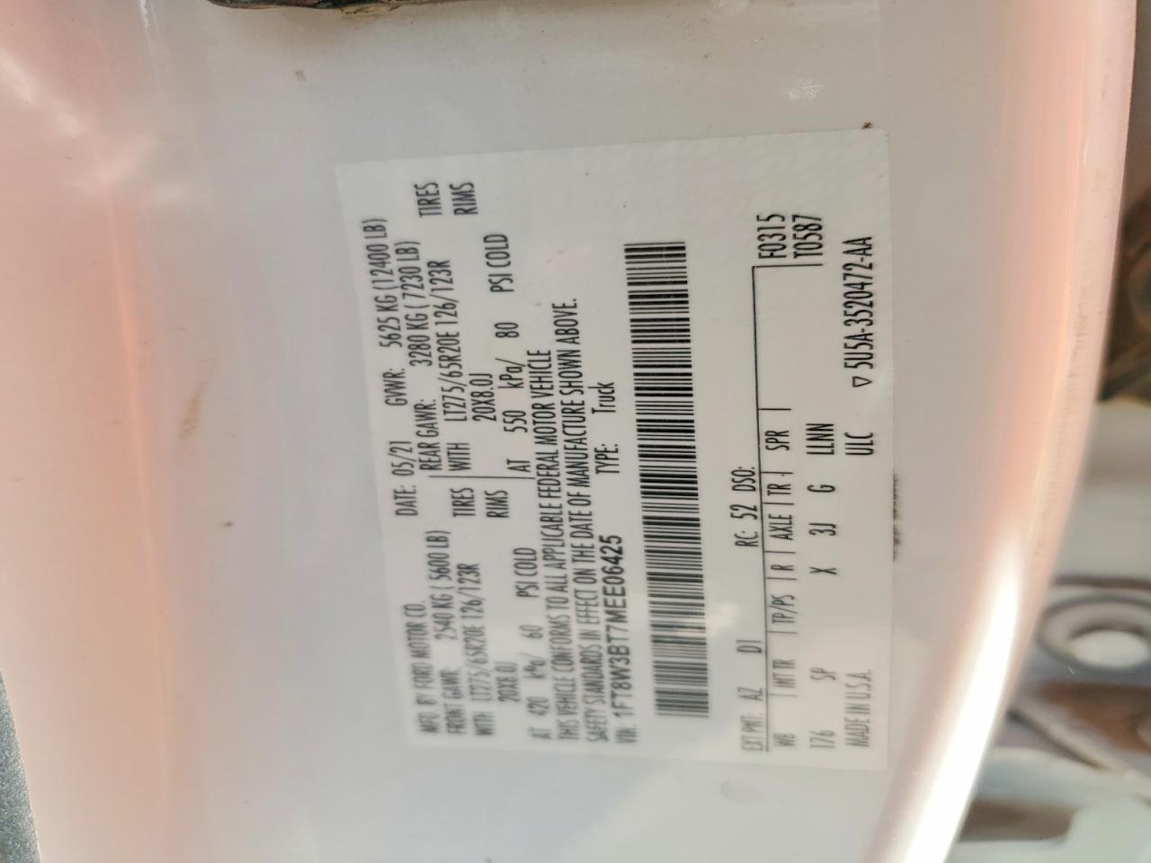 2021 Ford F350 VIN 1FT8W3BT7MEE06425 photo 12