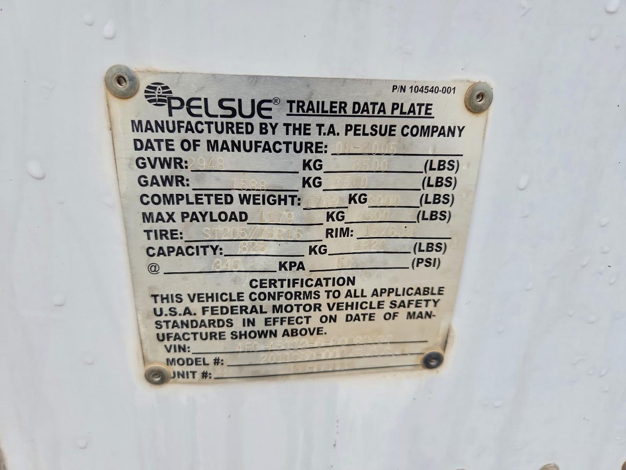 2005 PELSUE 36b VIN 4FGA511255C083937 photo 10