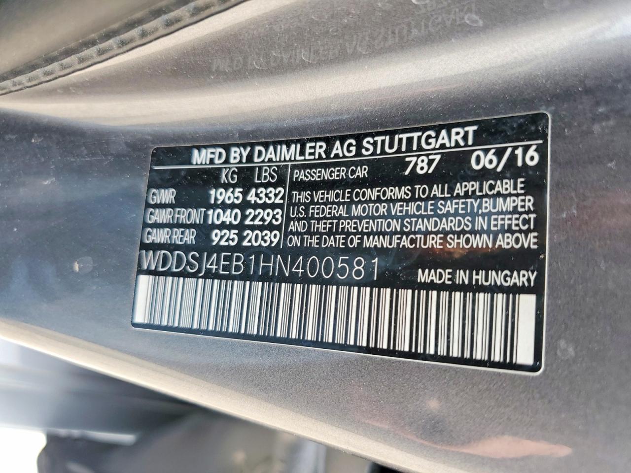 2017 Mercedes-Benz Cla-class VIN WDDSJ4EB1HN400581 photo 12