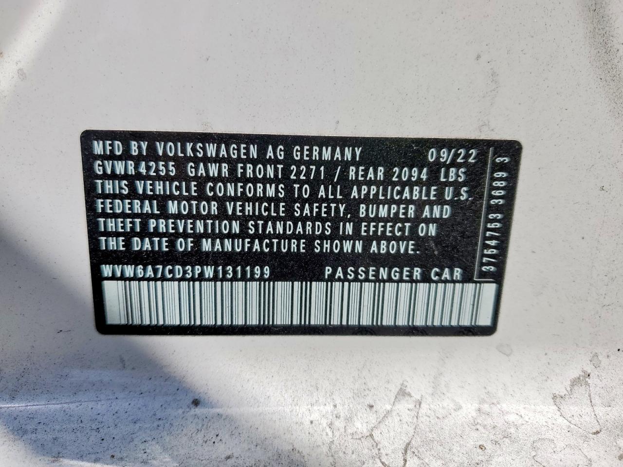 2023 VOLKSWAGEN Gti VIN WVW6A7CD3PW131199 photo 12