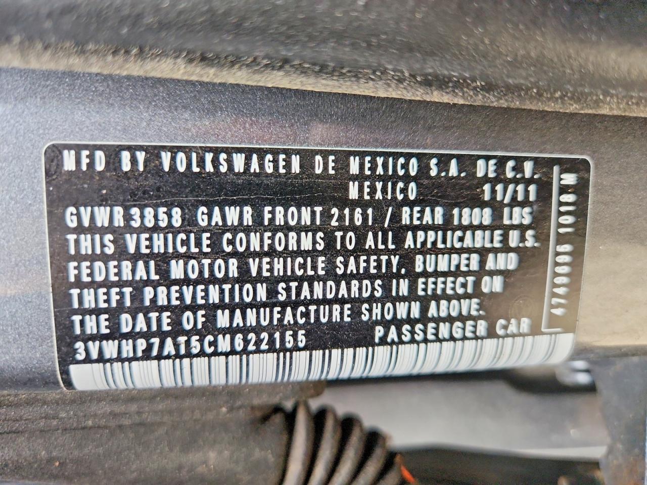 2012 Volkswagen Beetle VIN 3VWHP7AT5CM622155 photo 12